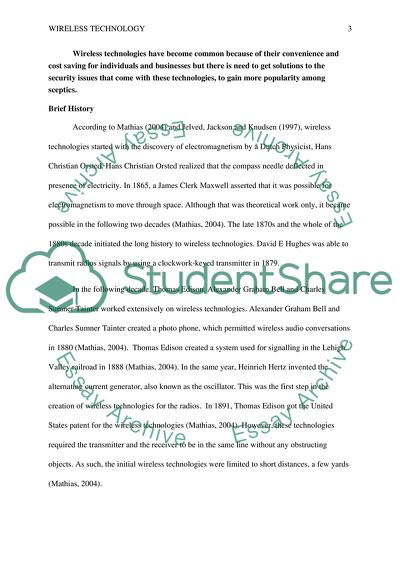 Type of Wireless Technologies