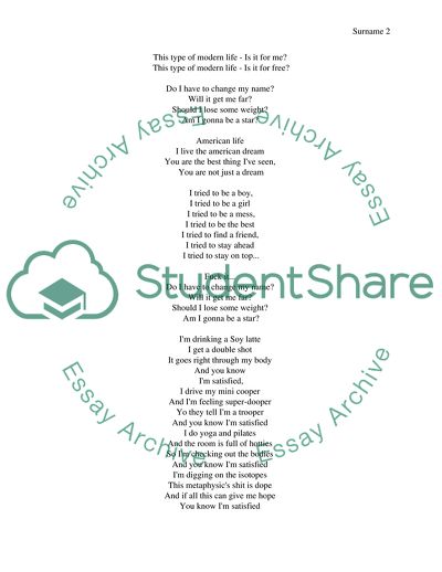 Analyzing American Life by Madonna