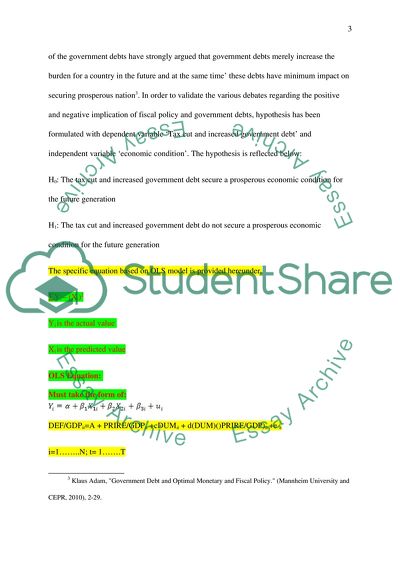 Fiscal Policy and Government Debt
