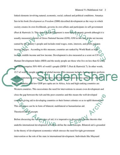 The Pros and Cons of Bilateral Versus Multilateral Aid