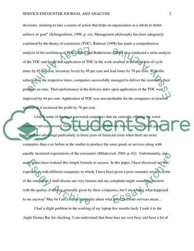 Service encounters thesis