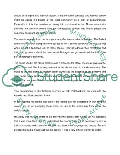 Film Review over Strange Beliefs: Sir Edward Evans-Pritchard (Found on Youtube)