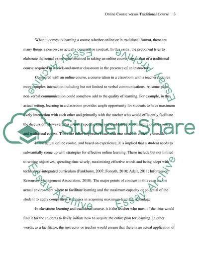 Online Course VS. Traditional Course