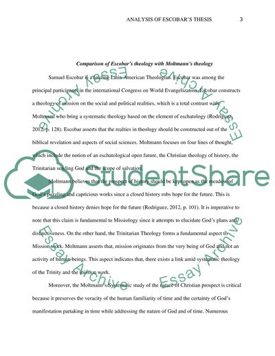 History Of English Essay Hamlet Essay Thesis also Example Of An Essay Paper Analysis Of Escobars Thesis Compare And Contrast His High School Reflective Essay Examples