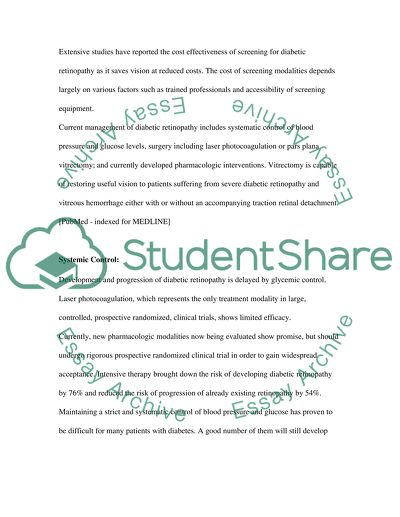 diabetic retinopathy essay