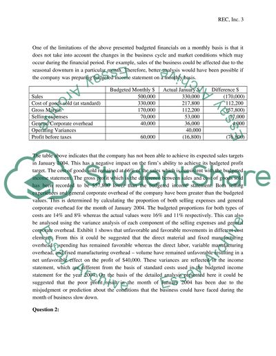 Reported Financial Figures of REC