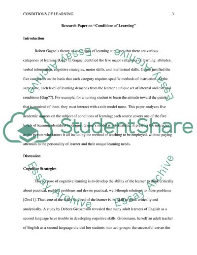 Conditions of Learning