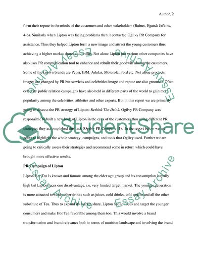 Lipton Public Relation Campaign