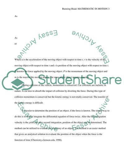 Mathematics in motion