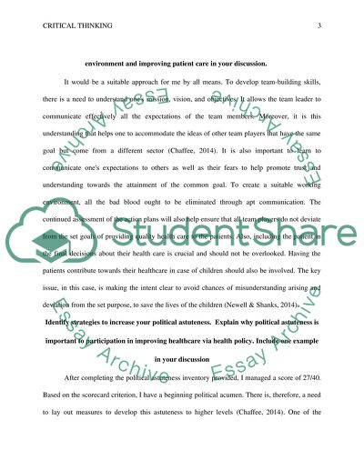 Critical thinking questions