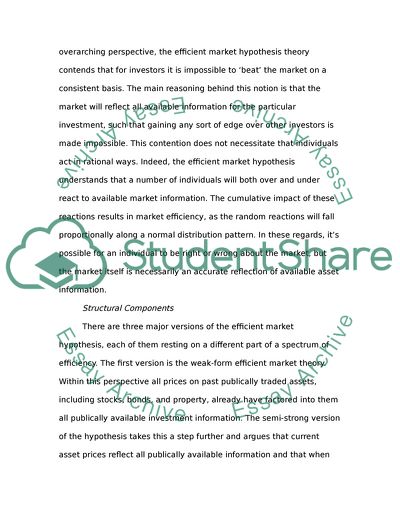 Efficient Market Hypothersis