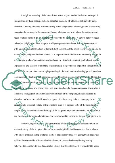 Benefits and Pitfalls of the Modern Academic Study of Scripture