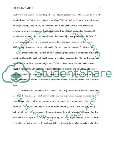 Teaching techniques. Differentiated Process, Product, and Content