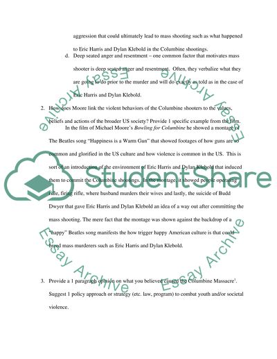 Reflection on Columbine Massacre film_Criminology