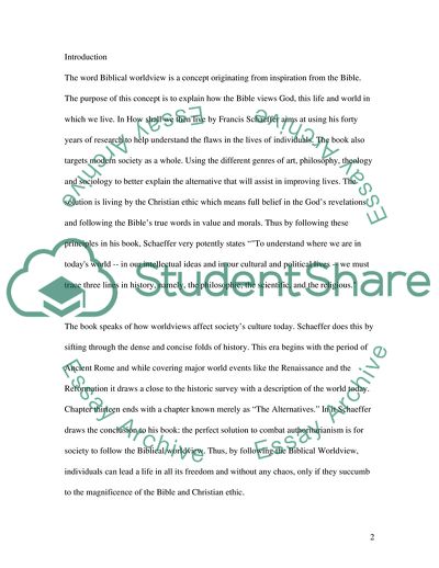 The Concept of Biblical Worldview