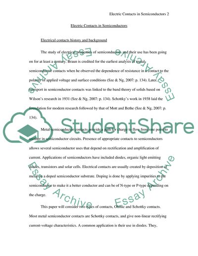 Electric Contacts in Semiconductors