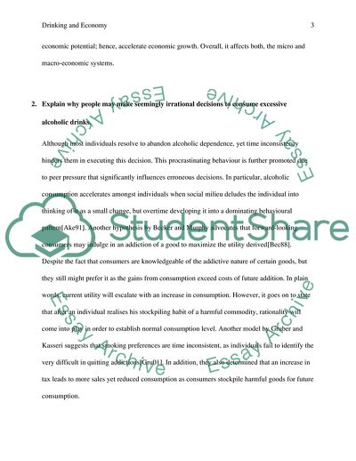 Key Aspects of Drinking and Economy