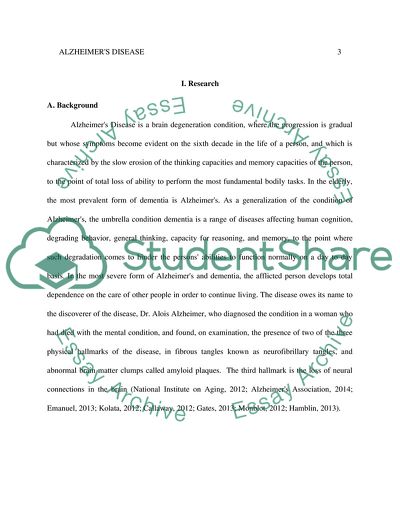 Something Learned Within the Last Year That I Now Know A Lot About: Alzheimers Disease