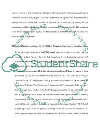 Steps Gilberto Vargas Could Take To Limit His Personal Income Taxation in the UK