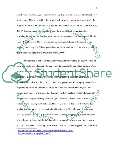 Compare and contrast men and women in taking responsibilities