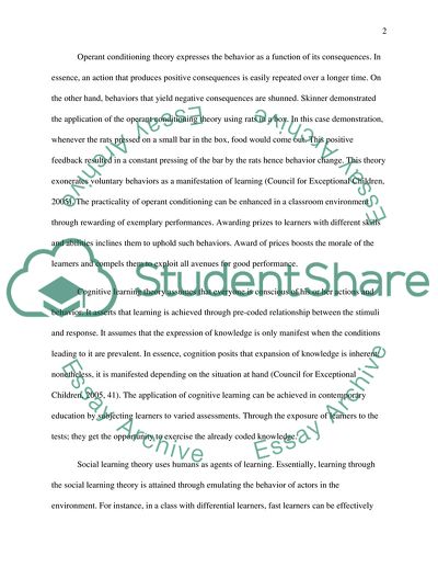 Principles, Theories, and Practice of Learning