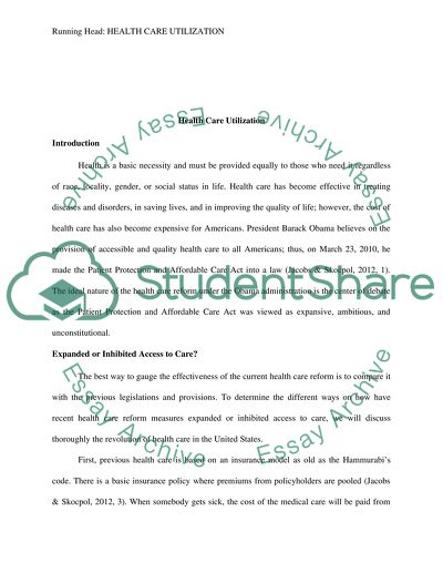 The Ideal Nature of the Health Care Reform