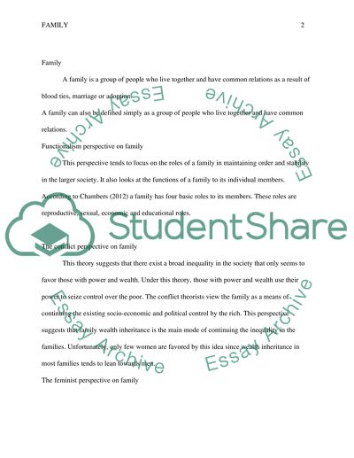 Functionalism and Conflict Perspectives on Family