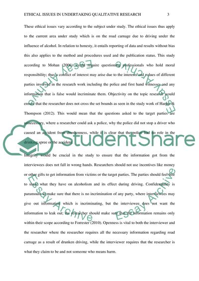 Ethical Issues in Undertaking Qualitative Research