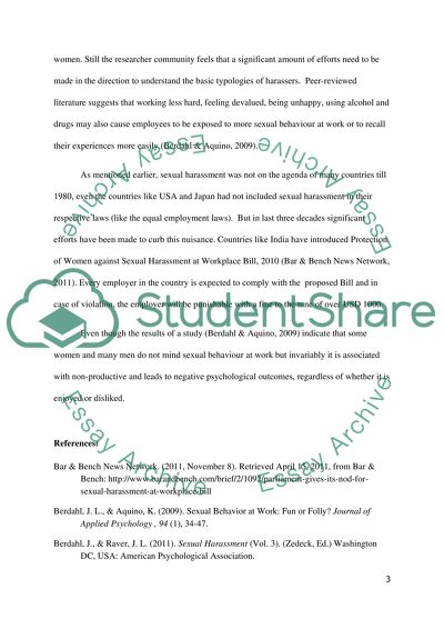 Sexaul harassment in the workplace