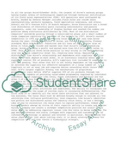 Industrial Situation in Arrow Electronics