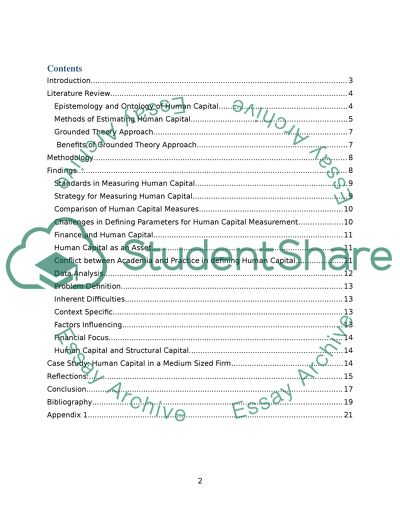 Estimating Human Capital - Grounded Theory Approach