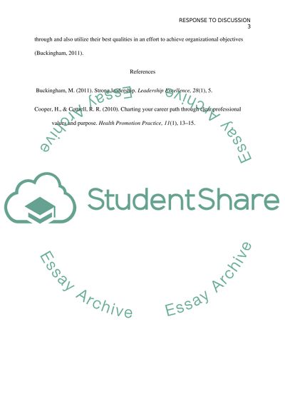 Discussion Board Post Response