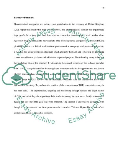 Mission Statement and Market Overview of GlaxoSmithKline Plc