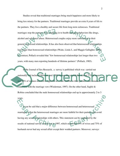 Homosexual and Heterosexual Marriages
