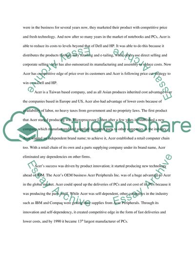 Strategic Management Report on Acer