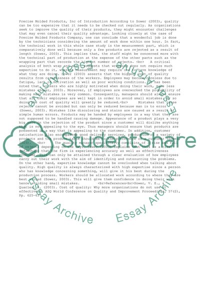 Precise Molded Products, Inc