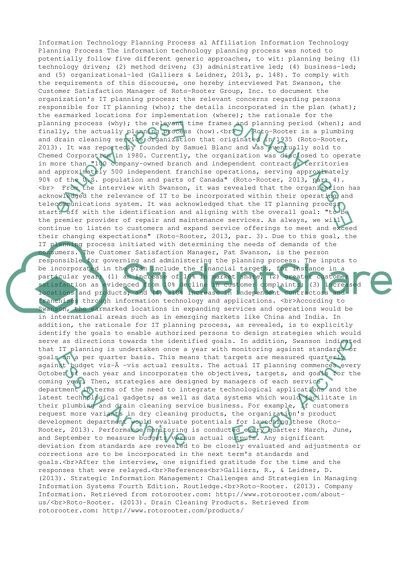 Asign 1 Information Technology Planning Process