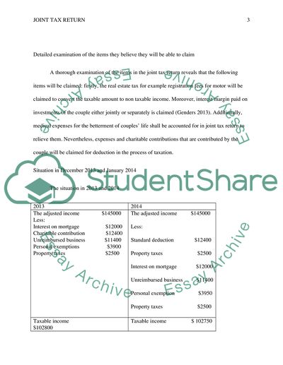 Joint Tax Return Issues