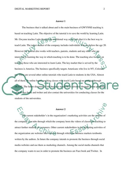 Business of GWYNNE Teaching Latin