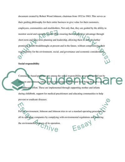 Analysis of Johnson&Johnson Company Website