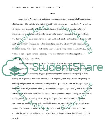 Overview of International Reproduction Health Issues