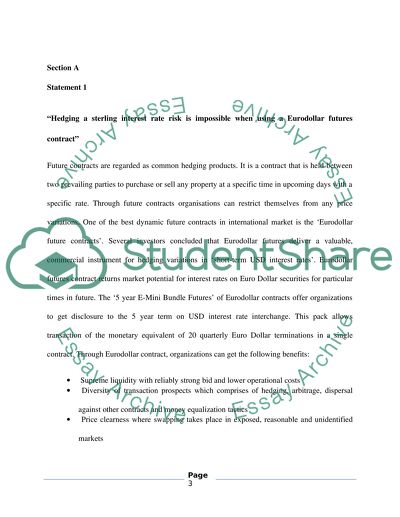 Analysis of Statements about Hedging Instruments and Risk Management