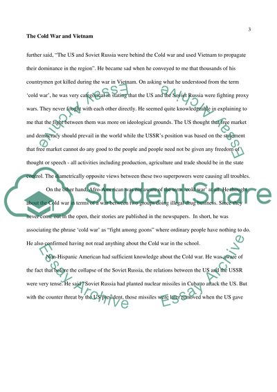 The Cold War And Vietnam