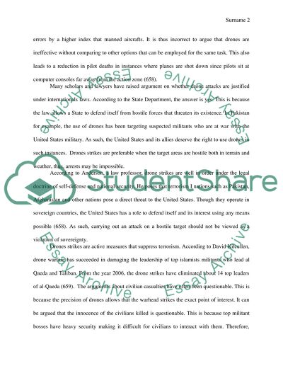 Counter argument about the Drone Warfare