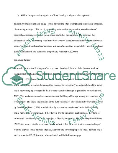 Factors Contributing to the Use of Social Networking Sites