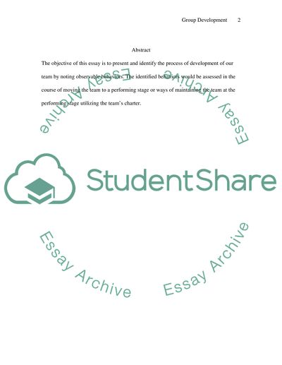 The Developmental Stage of a Learning Team