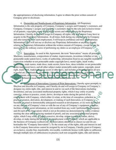 Employee innovations and proprietary rights