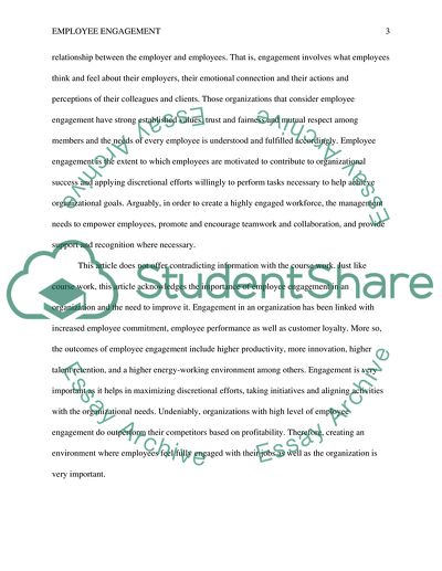 Employee Engagement in an Organization