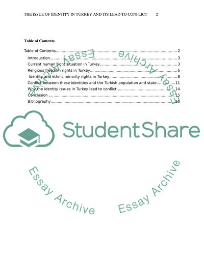 The Issue of Identity in Turkey and Its Lead to Conflict