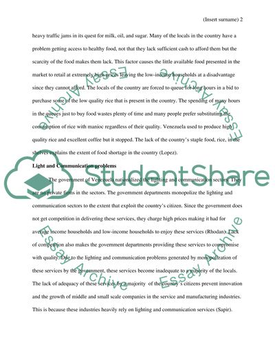 Venezuelan Economiocal Situation